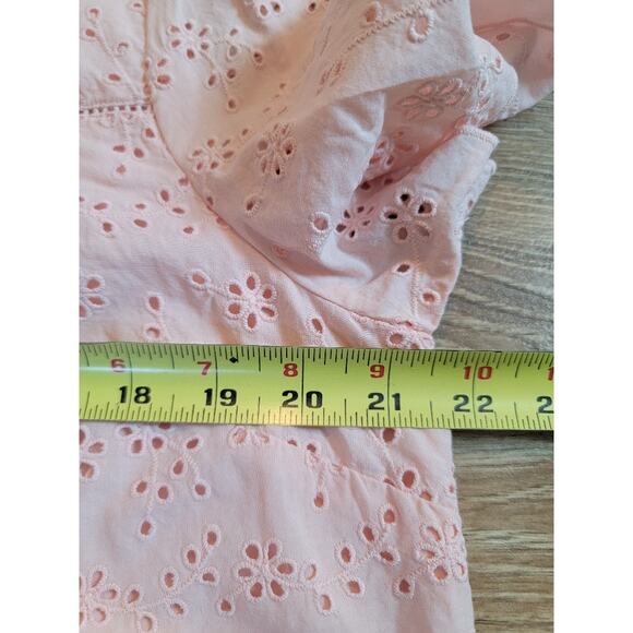 Talbots Peach Eyelet Blouse Sz XL Petite - Picture 7 of 11